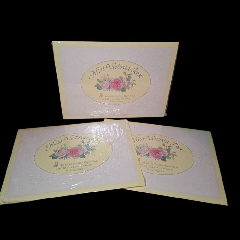 Miss Victoria Rose 1890s Fashion Paper Dolls Sealed 1991 Unopened Set of 3 Play‎